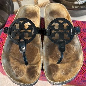 Tory Burch Millar Cloud Patent Leather Cork Sandals